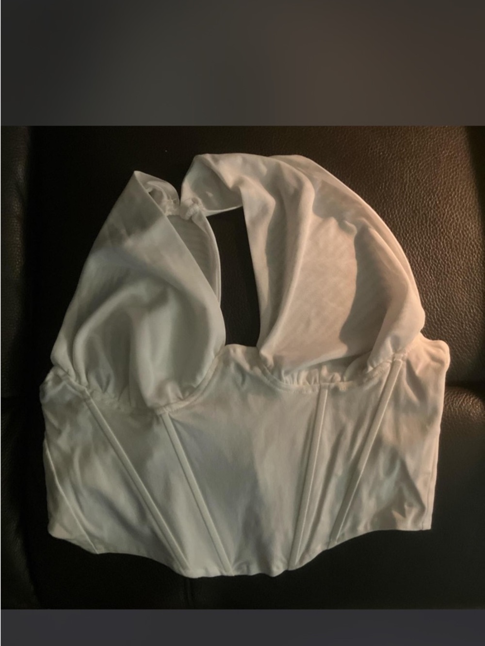 White Halter Corset Top